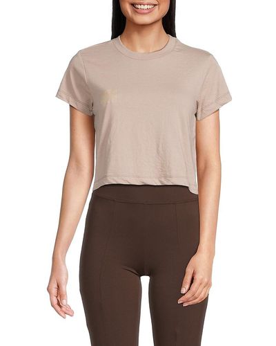 Noize Crewneck Cropped Tee - Brown
