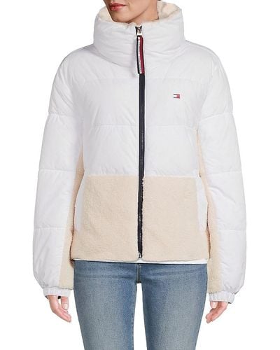 Tommy Hilfiger Faux Shearling Quilted Jacket - Blue