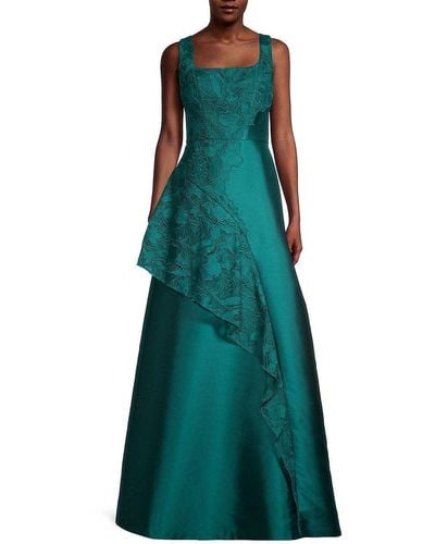 Kay Unger Paloma Ruffle Gown - Green