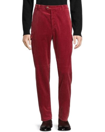 Brunello Cucinelli Solid Corduroy Pants - Red