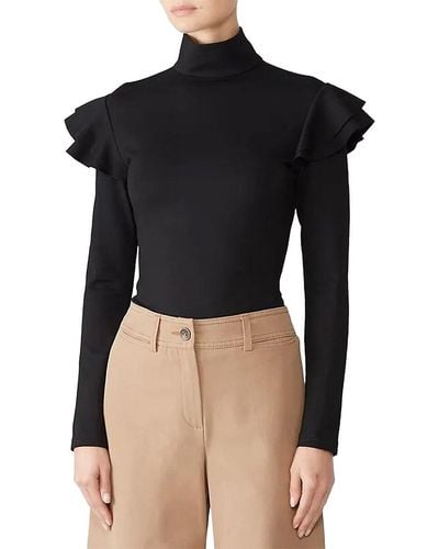 Hunter Bell Mason Ruffle Turtleneck Top - Black