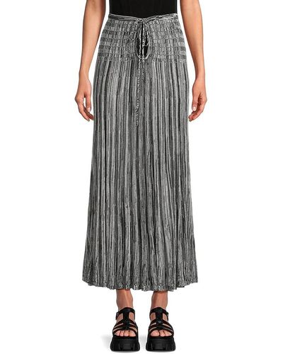 Free People Silvia Pleated Maxi Skirt - Red