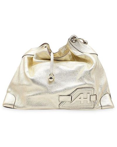 Anya Hindmarch Elrod Hobo Bag In Gold Leather - White