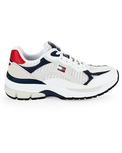 Tommy Hilfiger Pharil Colorblock Low Top Trainers - White