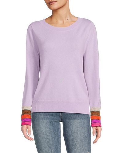Lisa Todd Tipped Wool & Cashmere Jumper - Purple