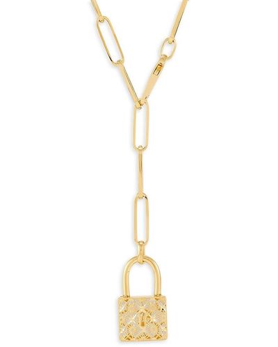 Saks Fifth Avenue 14k Yellow Gold Padlock Lariat Necklace - Metallic