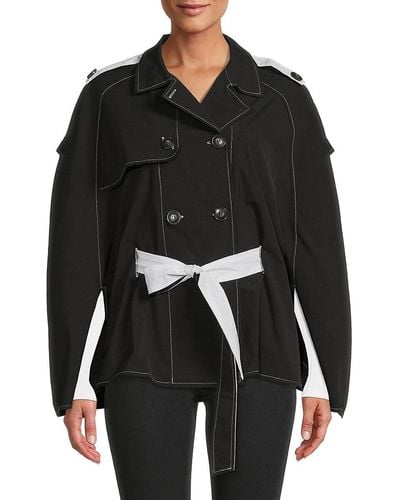 Laundry by Shelli Segal Double Breasted Trench Jacket - Black
