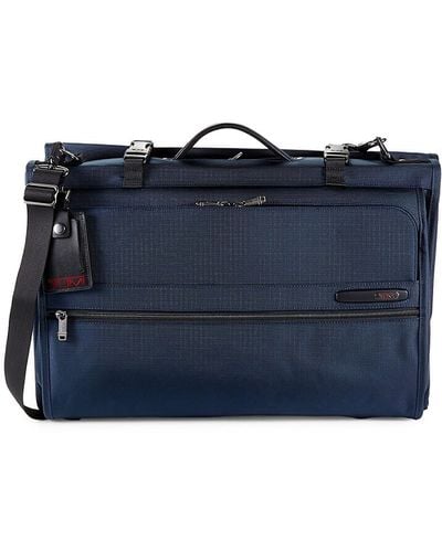 Tumi Tri-fold Ballistic Nylon & Leather-trim Garment Bag - Blue