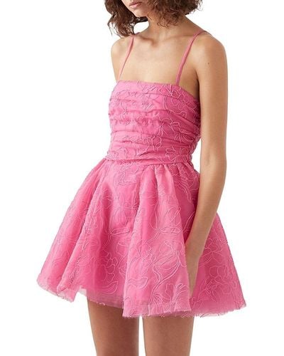 Aje. Evangeline Cornelli Lace Minidress - Pink