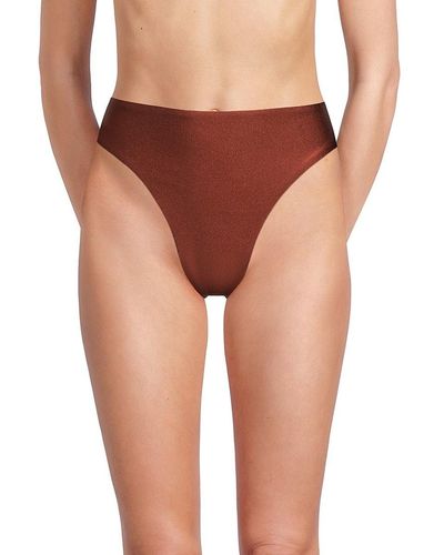 Andrea Iyamah Liva Solid Bikini Bottom - Brown