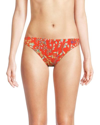Cynthia Rowley Floral Bikini Bottoms - Red