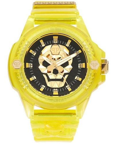 Philipp Plein $kull Synthetic 44mm Polycarbonate & Silicone Strap Watch - Yellow