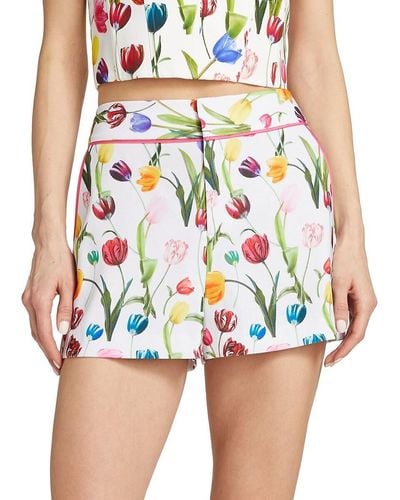 Alice + Olivia Alice + Olivia Dylan Floral Shorts - Blue