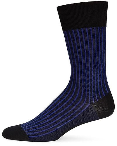 FALKE Oxford Striped Crew Socks - Blue