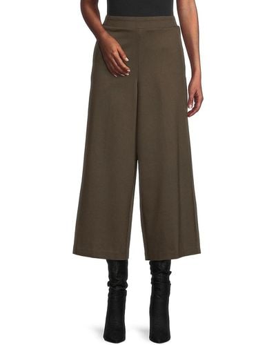 Adrianna Papell Cropped Wide Leg Trousers - Brown