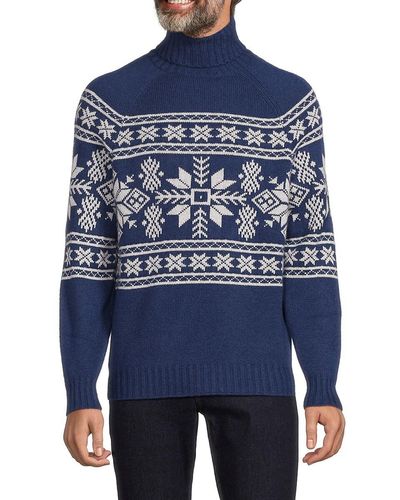 Brunello Cucinelli Two Tone Patterned Cashmere Sweater - Blue