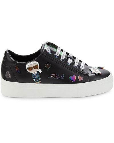 Karl Lagerfeld Cate Pins Logo Trainers - Black