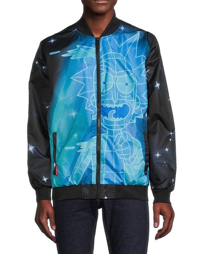 Members Only 'Rick & Morty Graphic Bomber Jacket - Blue
