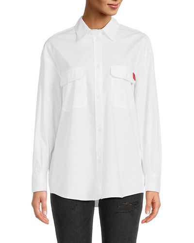 Love Moschino Logo Flap Pocket Button Down Shirt - White
