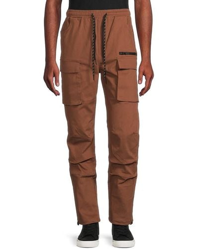 American Stitch Drawstring Cargo Pants - Brown