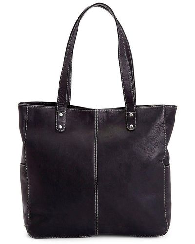 ROYCE New York Small Leather Tote Bag - Black