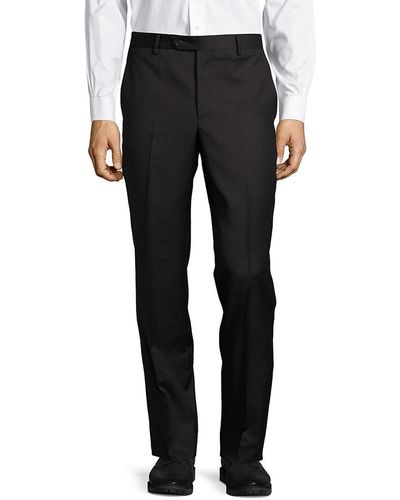 Saks Fifth Avenue Italian Structured Wool Pants - Black