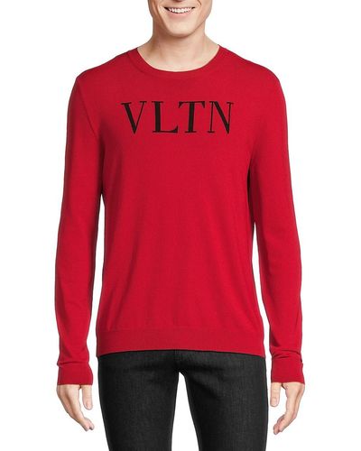 Valentino Logo Graphic Sweater - Red