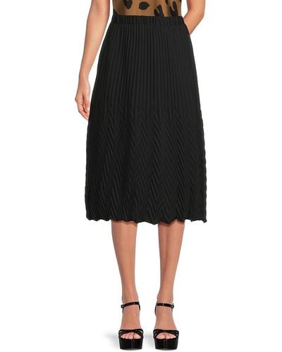 Nanette Lepore Knit A Line Midi Skirt - Black