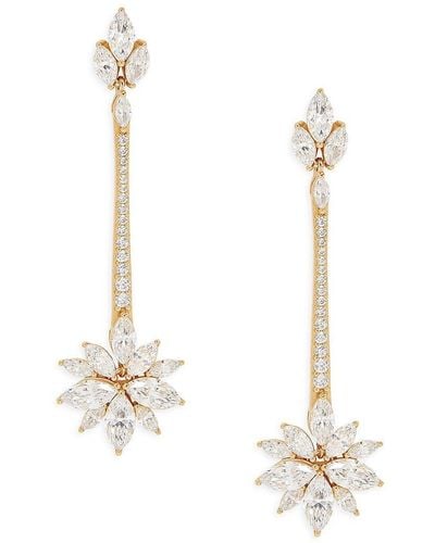 Adriana Orsini Avalanche 18k Goldplated Sterling Silver & Cubic Zirconia Pendulum Earrings - White