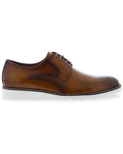 Zanzara Tomas Brogue Leather Derby Shoes - Brown