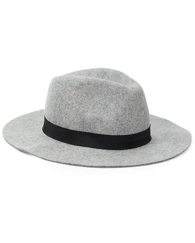 Calvin Klein Band Trim Wool Panama Hat - Gray