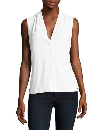 CALVIN KLEIN 205W39NYC V-Neck Shell - White