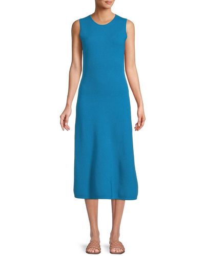Akris Punto Wool & Cashmere Blend Midi Dress - Blue