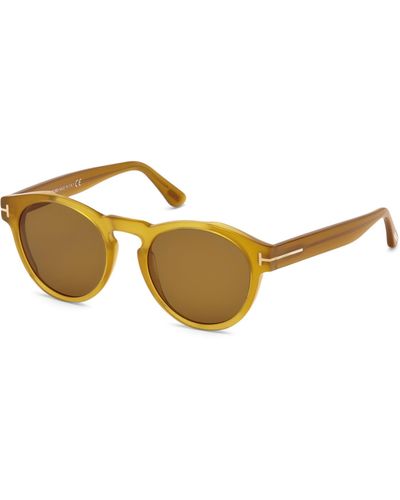 Tom Ford Margaux 50mm Round Sunglasses - Yellow