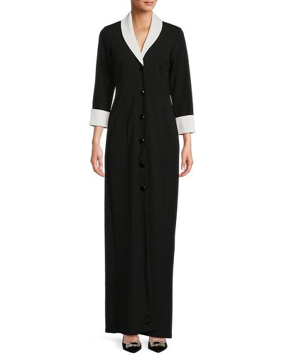 Marina Shawl Collar Blazer Gown - Black