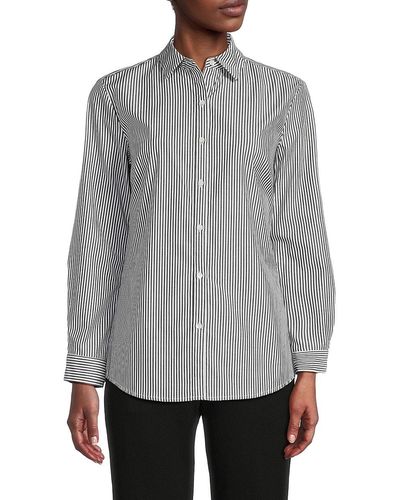 J.McLaughlin Lois Striped Shirt - Grey