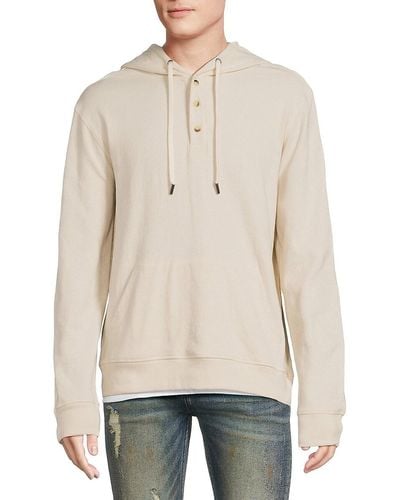 Saks Fifth Avenue Henley Pullover Hoodie - Natural