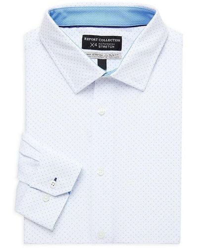 Report Collection 4-Way Stretch Slim Fit Sport Shirt - Blue