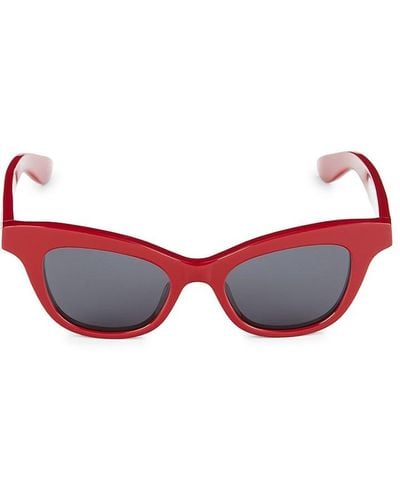 Alexander McQueen 47mm Cat Eye Sunglasses - Red