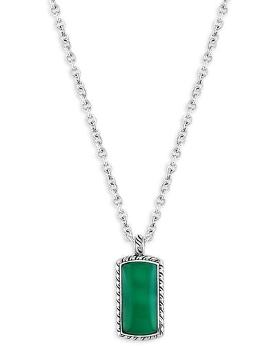 Effy Sterling Silver & Chalcedony Pendant Necklace - White