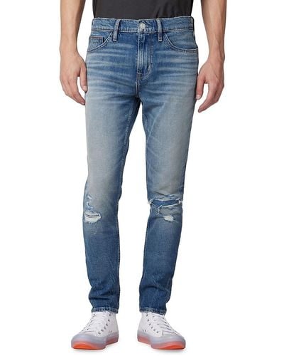 Hudson Jeans Axl Distressed Skinny Jeans - Blue