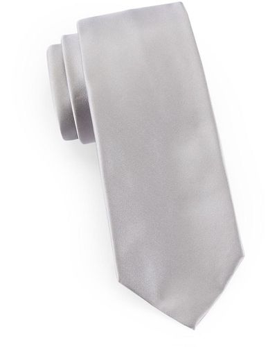 Isaia Solid Silk Tie - Gray