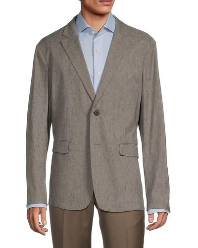 Theory Clinton Urban Stretch Linen Blend Blazer - Grey