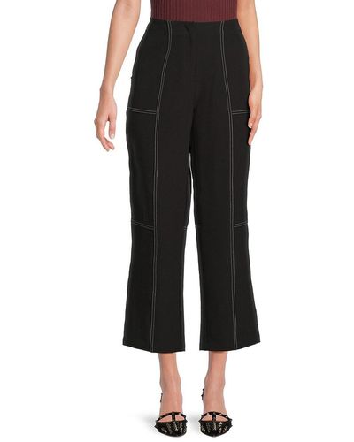 Karl Lagerfeld Patchwork High Rise Trousers - Black