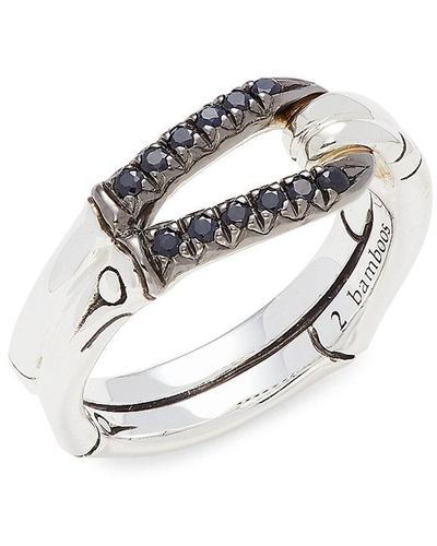 John Hardy Sterling Silver & Treated Sapphire Ring - White