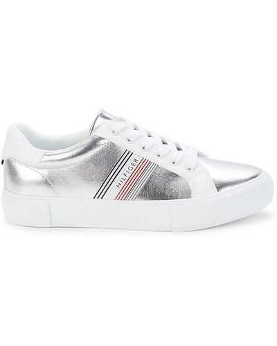 Tommy Hilfiger Twandrei Logo Striped Sneakers - White