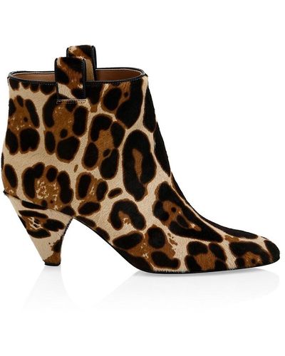 Laurence Dacade Terence Leopard-Print Calf Hair Ankle Boots - Brown