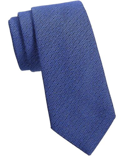 Canali Woven Silk Jacquard Tie - Blue