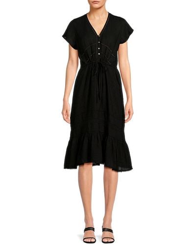 Rails Kiki Linen Blend Midi Dress - Black