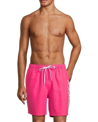 Calvin Klein Core Volley Logo Swim Shorts - Pink